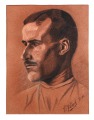 Portraitstudie. Kohlezeichnung. Weiß gehöht. 1905. Ortsgemeinde St. Martin.