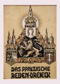 Das pfälzische Rebendreieck. Grafik für die Titelseite eines Werbeflyers. 21 x 30. 1930. Ortsgemeinde St. Martin.     