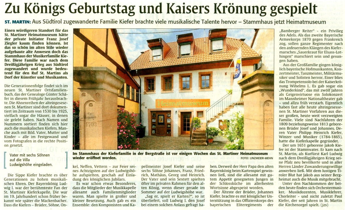  Zu K�nigs Geburtstag und Kaisers Kr�nung gespielt